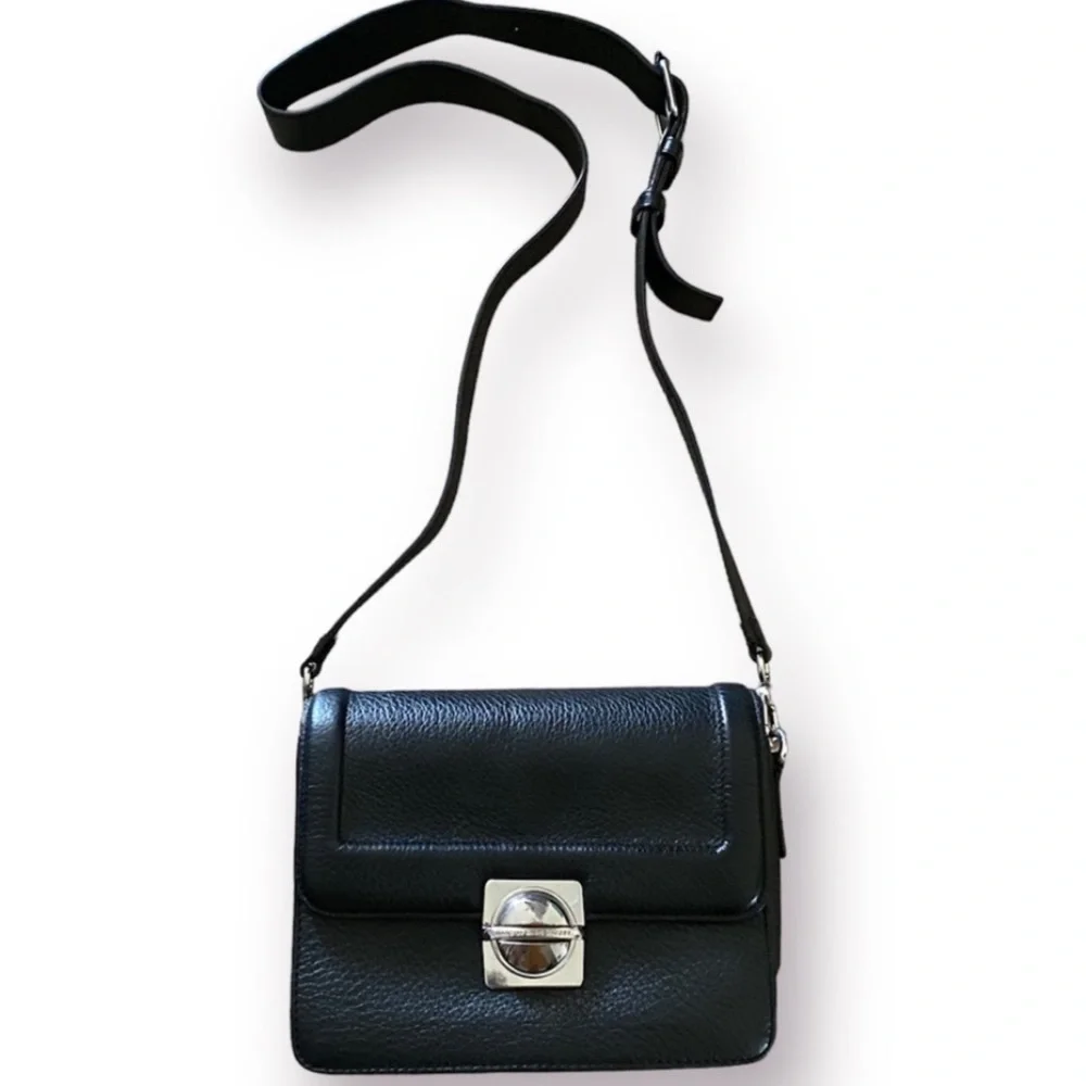Marc by Marc Jacobs TOP SCHOOLY pebble LEATHER MESSENGER CROSSBODY BAG Black